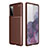 Custodia Silicone Cover Morbida Spigato WL1 per Samsung Galaxy S20 FE 4G Marrone