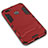 Custodia Silicone e Plastica Opaca con Supporto per Huawei Enjoy 7 Rosso