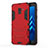 Custodia Silicone e Plastica Opaca con Supporto per Samsung Galaxy A8+ A8 Plus (2018) A730F Rosso