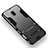 Custodia Silicone e Plastica Opaca con Supporto per Samsung Galaxy J5 (2017) Duos J530F Nero