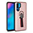 Custodia Silicone e Plastica Opaca Cover con Anello Supporto per Huawei P30 Pro New Edition Oro Rosa