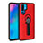 Custodia Silicone e Plastica Opaca Cover con Anello Supporto per Huawei P30 Pro New Edition Rosso