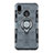 Custodia Silicone e Plastica Opaca Cover con Anello Supporto S01 per Huawei P20 Lite Grigio