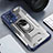 Custodia Silicone e Plastica Opaca Cover con Magnetico Anello Supporto J01S per Samsung Galaxy A22 4G Blu