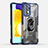 Custodia Silicone e Plastica Opaca Cover con Magnetico Anello Supporto J01S per Samsung Galaxy A52 4G Blu