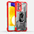Custodia Silicone e Plastica Opaca Cover con Magnetico Anello Supporto J01S per Samsung Galaxy A52 4G Rosso