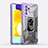 Custodia Silicone e Plastica Opaca Cover con Magnetico Anello Supporto J01S per Samsung Galaxy A52 4G Viola