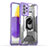 Custodia Silicone e Plastica Opaca Cover con Magnetico Anello Supporto J01S per Samsung Galaxy A72 5G Viola