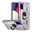 Custodia Silicone e Plastica Opaca Cover con Magnetico Anello Supporto J01S per Samsung Galaxy F02S SM-E025F Viola