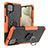 Custodia Silicone e Plastica Opaca Cover con Magnetico Anello Supporto J01X per Samsung Galaxy A12 5G Arancione
