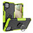 Custodia Silicone e Plastica Opaca Cover con Magnetico Anello Supporto J01X per Samsung Galaxy A12 Nacho Verde