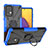 Custodia Silicone e Plastica Opaca Cover con Magnetico Anello Supporto J01X per Samsung Galaxy A73 5G Blu
