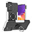 Custodia Silicone e Plastica Opaca Cover con Magnetico Anello Supporto J01X per Samsung Galaxy A82 5G