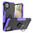 Custodia Silicone e Plastica Opaca Cover con Magnetico Anello Supporto J01X per Samsung Galaxy F12 Viola