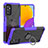 Custodia Silicone e Plastica Opaca Cover con Magnetico Anello Supporto J01X per Samsung Galaxy M52 5G Viola