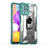 Custodia Silicone e Plastica Opaca Cover con Magnetico Anello Supporto J02S per Samsung Galaxy A22 4G
