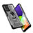 Custodia Silicone e Plastica Opaca Cover con Magnetico Anello Supporto J02S per Samsung Galaxy A22 4G