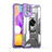 Custodia Silicone e Plastica Opaca Cover con Magnetico Anello Supporto J02S per Samsung Galaxy A22 4G Viola