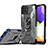 Custodia Silicone e Plastica Opaca Cover con Magnetico Anello Supporto J02S per Samsung Galaxy A22s 5G