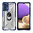 Custodia Silicone e Plastica Opaca Cover con Magnetico Anello Supporto J02S per Samsung Galaxy A32 4G