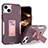 Custodia Silicone e Plastica Opaca Cover con Magnetico Anello Supporto J03S per Apple iPhone 15