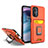 Custodia Silicone e Plastica Opaca Cover con Magnetico Anello Supporto J03S per Oppo A96 5G Arancione