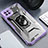 Custodia Silicone e Plastica Opaca Cover con Magnetico Anello Supporto J03S per Samsung Galaxy A22s 5G Viola