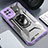 Custodia Silicone e Plastica Opaca Cover con Magnetico Anello Supporto J03S per Samsung Galaxy M12 Viola