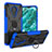 Custodia Silicone e Plastica Opaca Cover con Magnetico Anello Supporto JX1 per Nokia C30 Blu