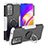 Custodia Silicone e Plastica Opaca Cover con Magnetico Anello Supporto JX1 per Oppo F19 Pro+ Plus 5G