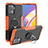 Custodia Silicone e Plastica Opaca Cover con Magnetico Anello Supporto JX1 per Oppo Reno5 F Arancione