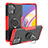 Custodia Silicone e Plastica Opaca Cover con Magnetico Anello Supporto JX1 per Oppo Reno5 Lite Rosso