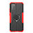 Custodia Silicone e Plastica Opaca Cover con Magnetico Anello Supporto JX1 per Samsung Galaxy A02s Rosso