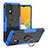 Custodia Silicone e Plastica Opaca Cover con Magnetico Anello Supporto JX1 per Samsung Galaxy A13 4G Blu