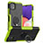 Custodia Silicone e Plastica Opaca Cover con Magnetico Anello Supporto JX1 per Samsung Galaxy A22s 5G Verde