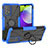 Custodia Silicone e Plastica Opaca Cover con Magnetico Anello Supporto JX1 per Samsung Galaxy A33 5G Blu