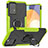 Custodia Silicone e Plastica Opaca Cover con Magnetico Anello Supporto JX1 per Samsung Galaxy A72 5G Verde