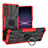 Custodia Silicone e Plastica Opaca Cover con Magnetico Anello Supporto JX1 per Sony Xperia 1 IV SO-51C Rosso