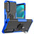 Custodia Silicone e Plastica Opaca Cover con Magnetico Anello Supporto JX1 per Sony Xperia 5 III SO-53B Blu