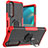 Custodia Silicone e Plastica Opaca Cover con Magnetico Anello Supporto JX1 per Sony Xperia 5 III SO-53B Rosso