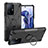 Custodia Silicone e Plastica Opaca Cover con Magnetico Anello Supporto JX1 per Xiaomi Mi 11T 5G Nero