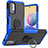 Custodia Silicone e Plastica Opaca Cover con Magnetico Anello Supporto JX1 per Xiaomi POCO M3 Pro 5G Blu
