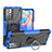 Custodia Silicone e Plastica Opaca Cover con Magnetico Anello Supporto JX1 per Xiaomi Poco M4 Pro 5G Blu