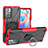 Custodia Silicone e Plastica Opaca Cover con Magnetico Anello Supporto JX1 per Xiaomi Poco M4 Pro 5G Rosso
