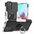 Custodia Silicone e Plastica Opaca Cover con Magnetico Anello Supporto JX1 per Xiaomi Poco M5S