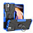 Custodia Silicone e Plastica Opaca Cover con Magnetico Anello Supporto JX1 per Xiaomi Poco X4 NFC Blu