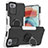 Custodia Silicone e Plastica Opaca Cover con Magnetico Anello Supporto JX1 per Xiaomi Redmi Note 10 Pro 5G Argento