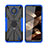 Custodia Silicone e Plastica Opaca Cover con Magnetico Anello Supporto JX2 per Nokia C10 Blu