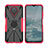 Custodia Silicone e Plastica Opaca Cover con Magnetico Anello Supporto JX2 per Nokia G10 Rosa Caldo