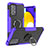 Custodia Silicone e Plastica Opaca Cover con Magnetico Anello Supporto JX2 per Samsung Galaxy A52 4G Viola